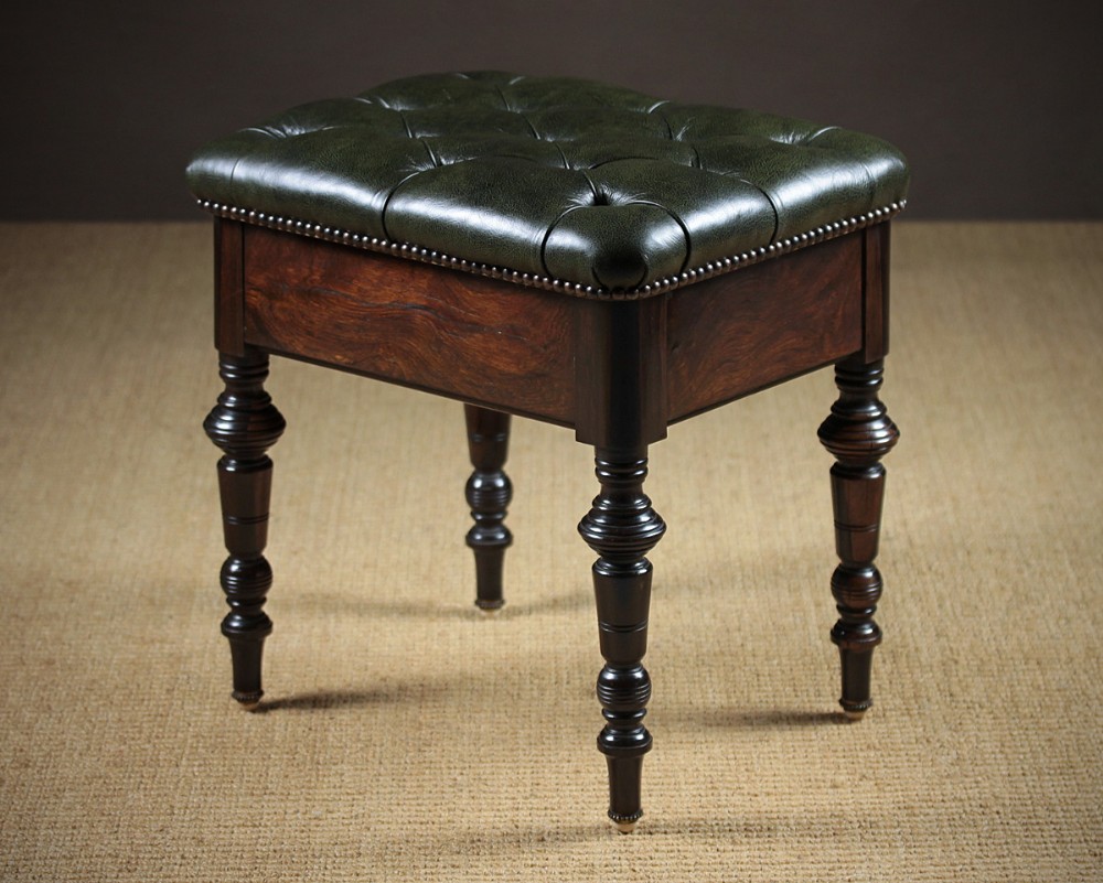Hinged Leather Top Dressing Stool c.1890.