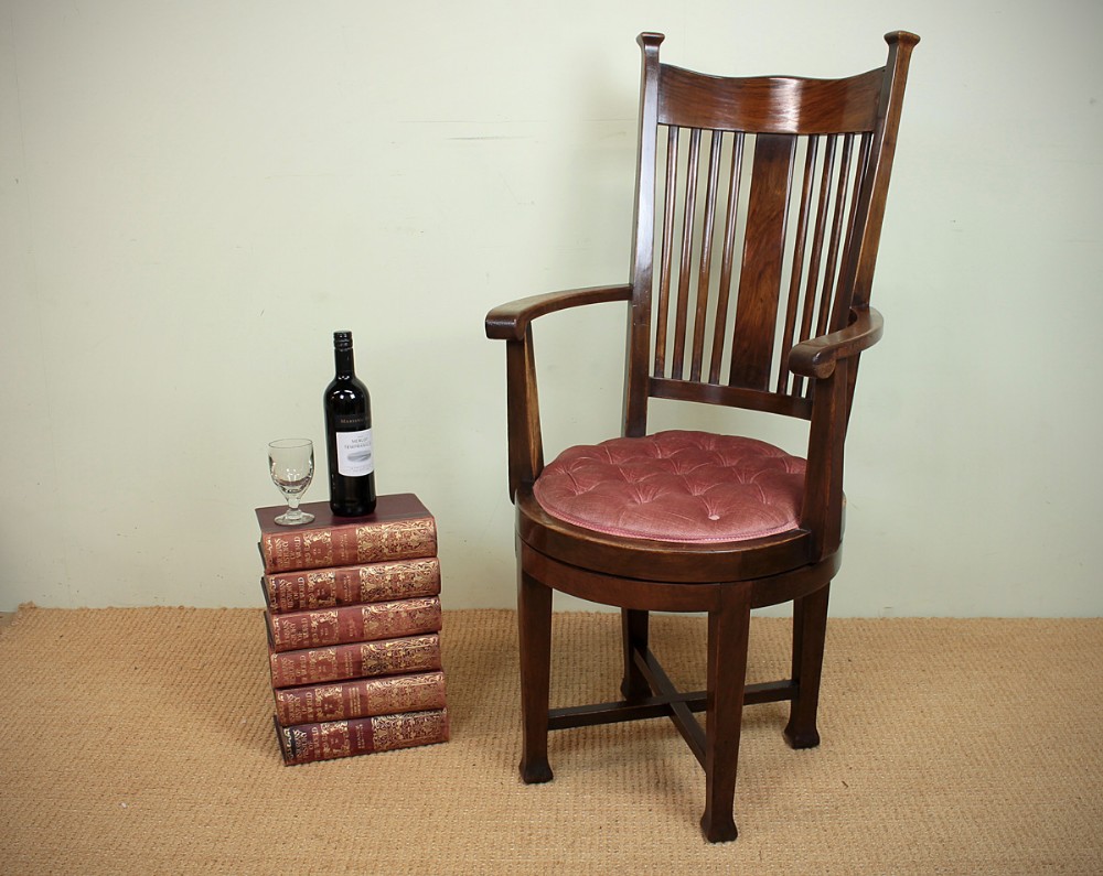 Arts & Crafts Revolving Desk Chair c.1910.