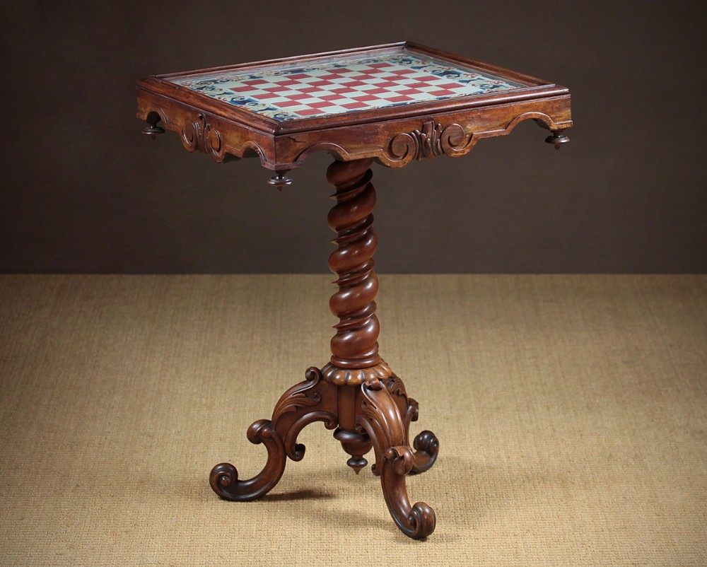 Tapestry Top Chess Table c.1880.
