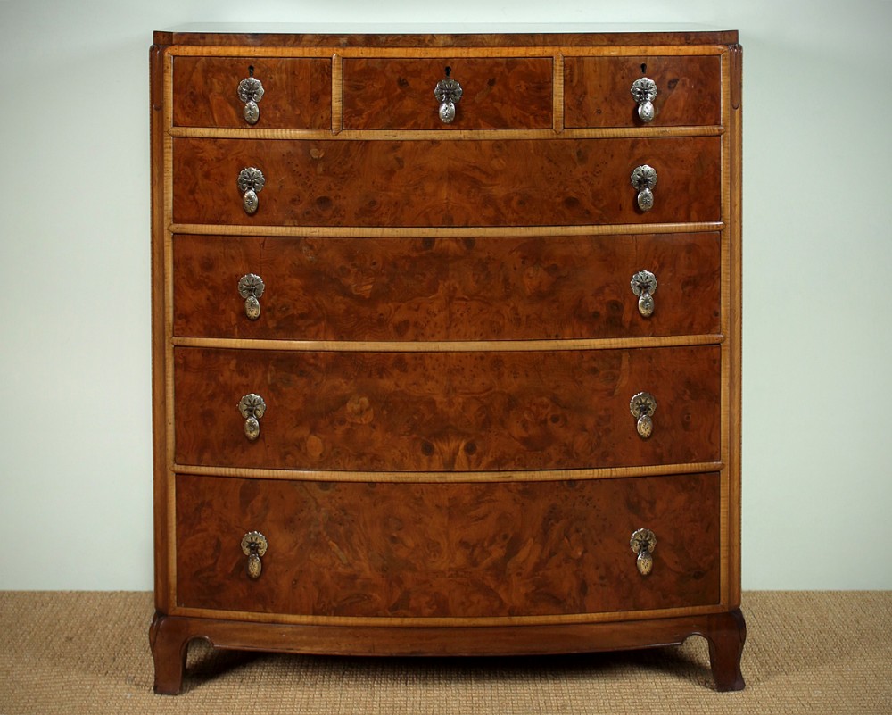 Art Deco Yew Wood Chest of Drawers c.1930.