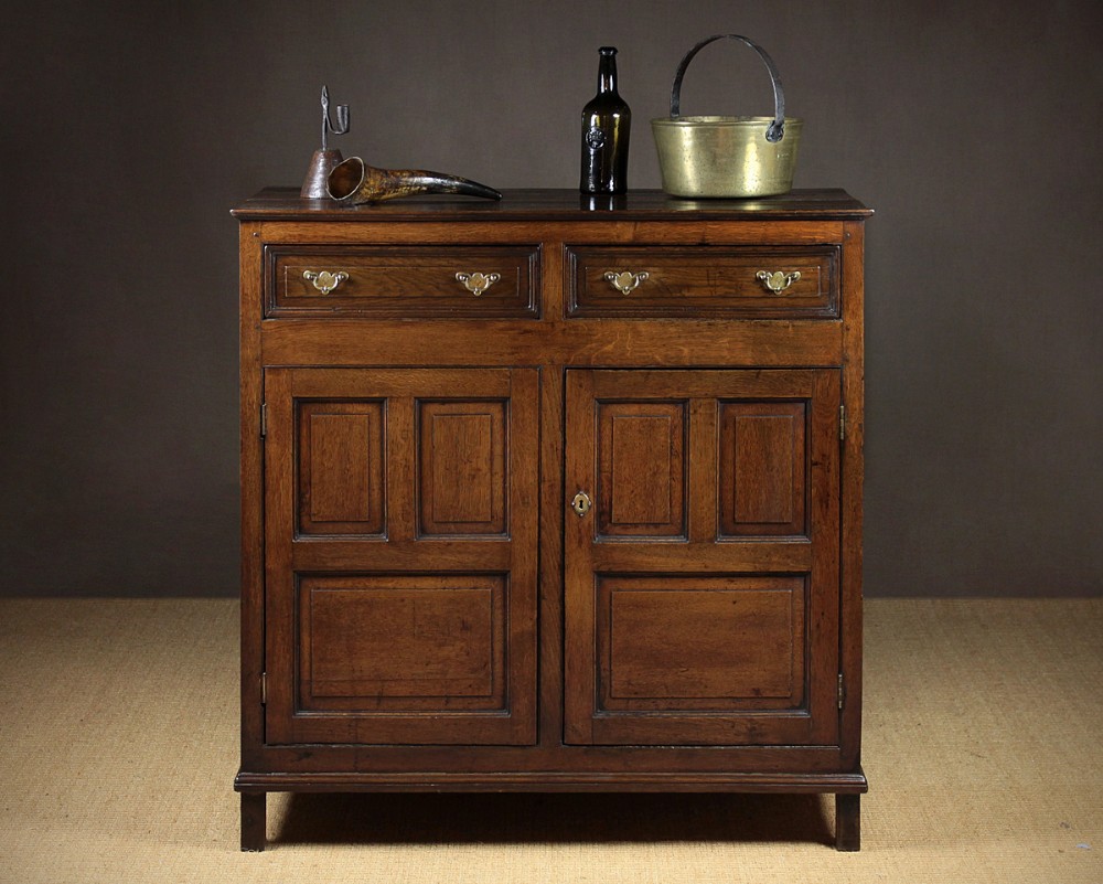 Small Early 19th.c. Panelled Oak Cupboard c.1825.