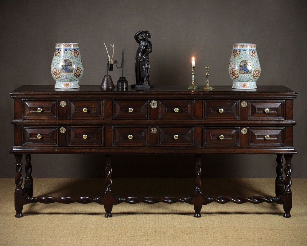 Six Drawer Oak Dresser Base c.1810.