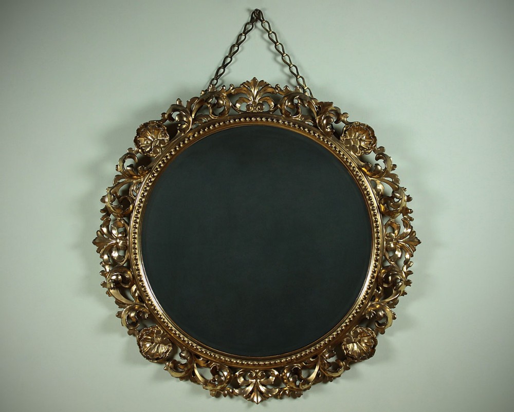 Carved & Gilded Limewood Wall Mirror c.1920.