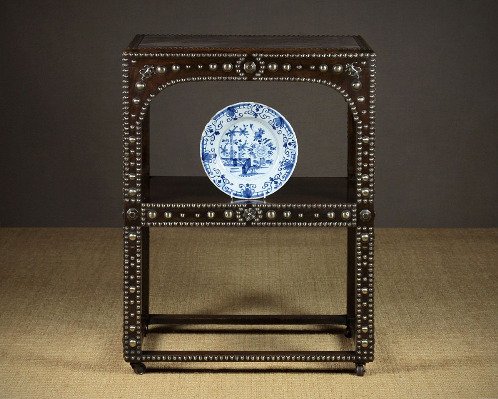 Marble Top Side Table with Brass Studwork c.1910.