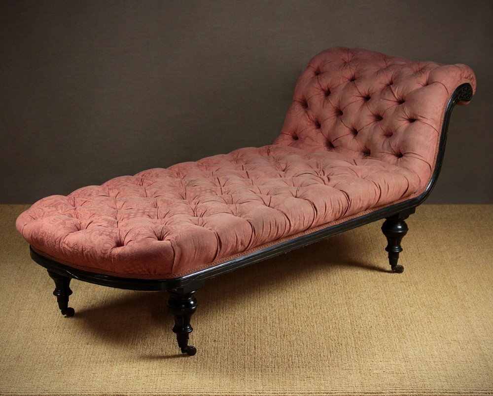 Late 19th.c. Ebonised Daybed c.1880.