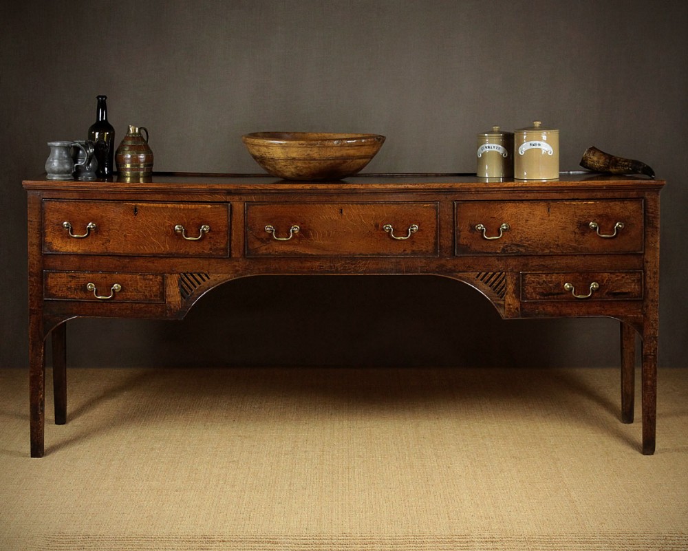 Early 19th.c. Oak and Elm Dresser Base c.1800.