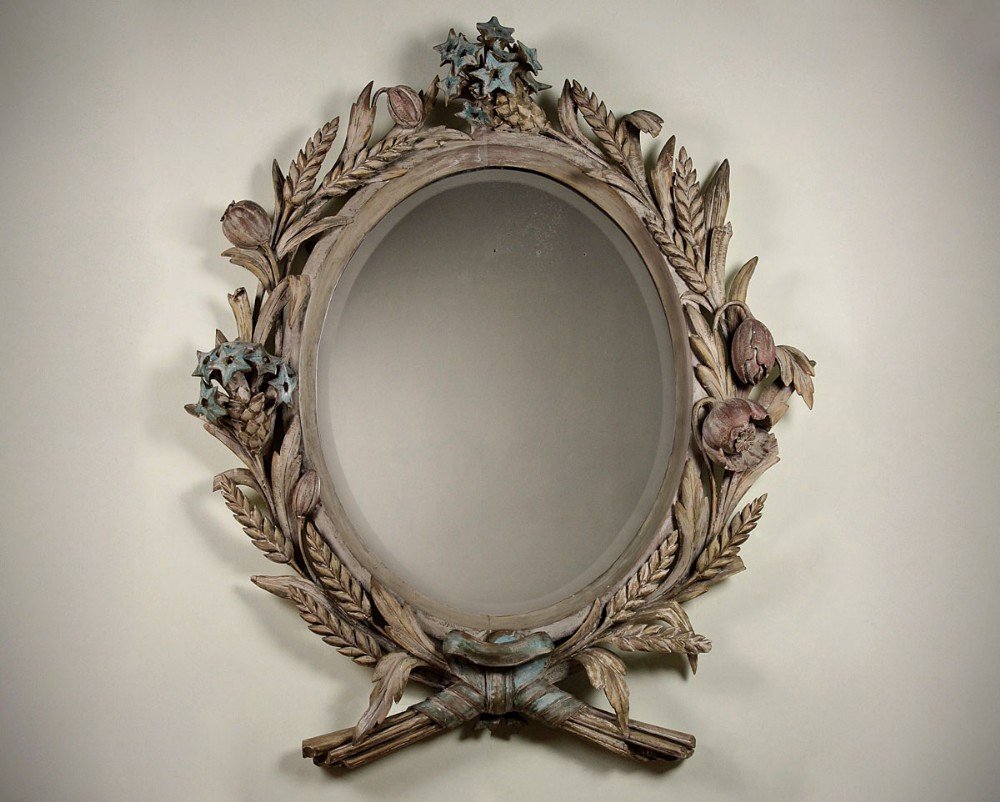 Carved & Painted Wall Mirror c.1920.