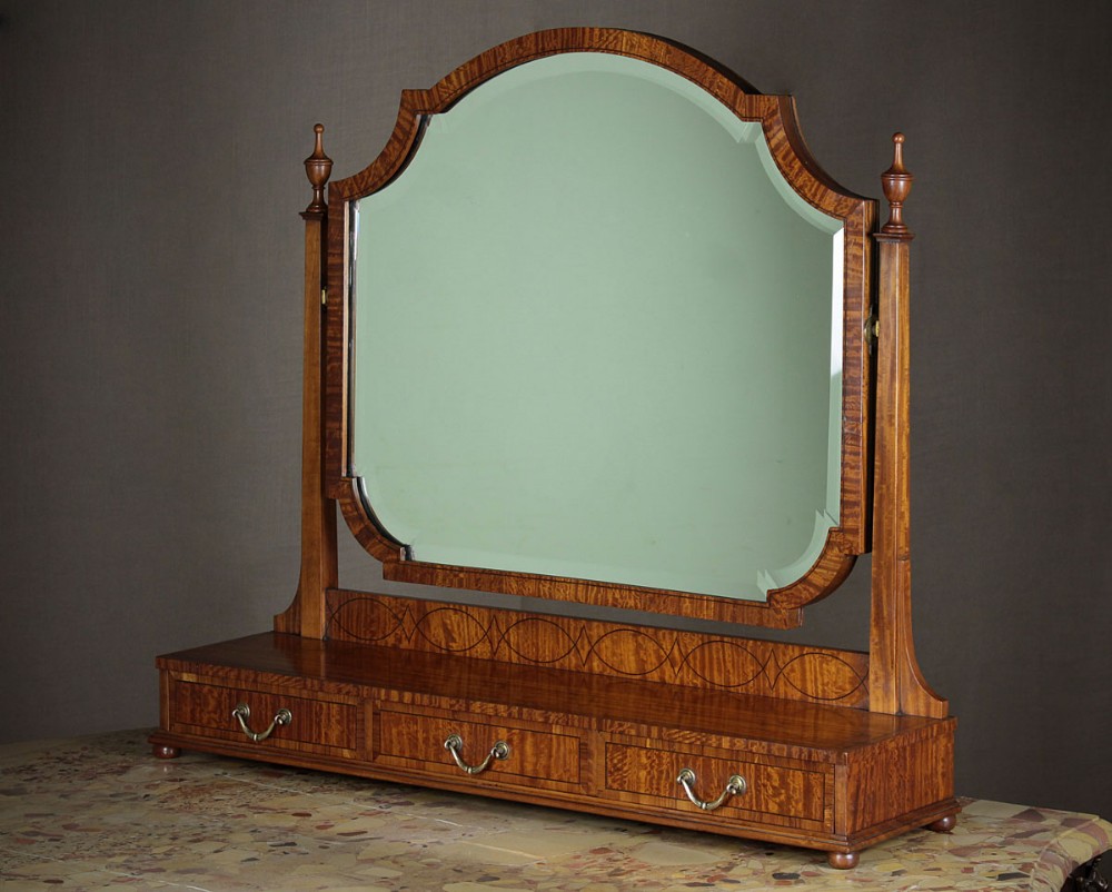 Satinwood Dressing Table Mirror c.1910.