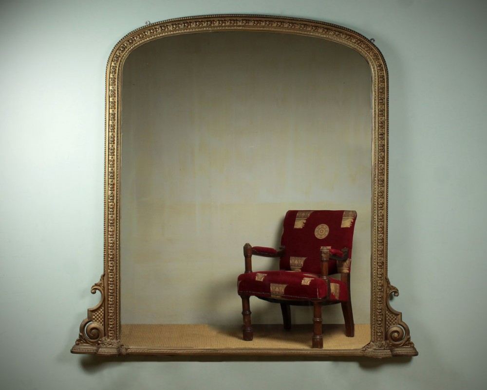 Large Overmantle Mirror c.1890.