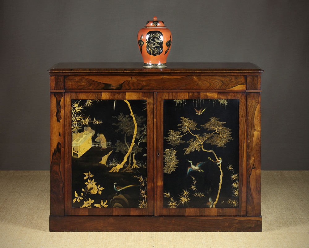 19th.c. Rosewood Chiffonier with Chinoiserie Panels c.1830.