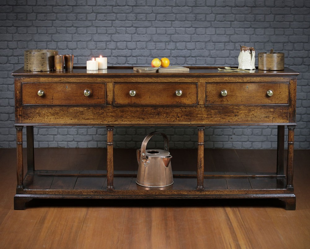 Late Georgian Oak South Wales Dresser Base c.1810.