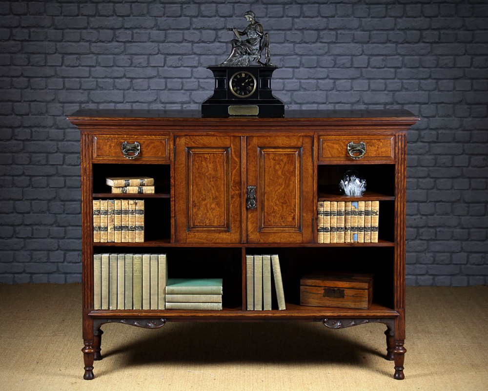 Pollard Oak Cabinet & Bookshelves c.1890.
