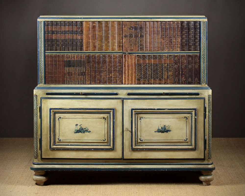 French Drinks Cabinet with Fake Bookcase Top. c.1920.