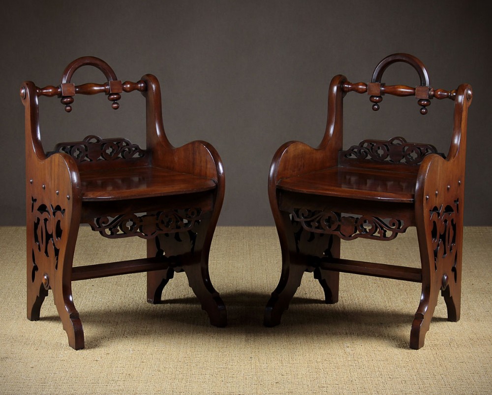 Pair of Mahogany Hall Chairs c.1870.