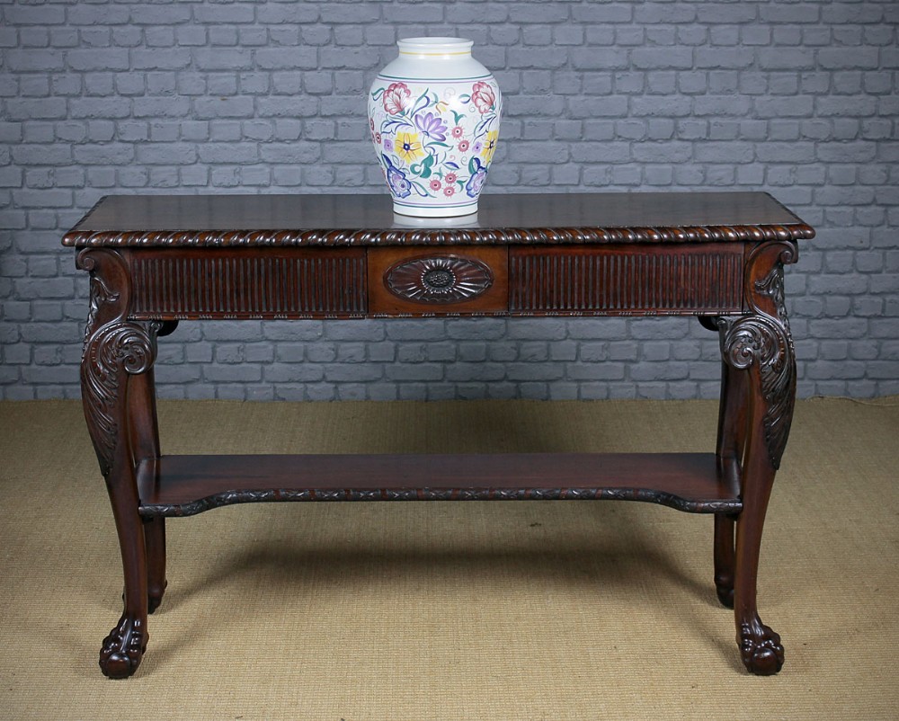 Double Sided Carved Console Table c.1920.
