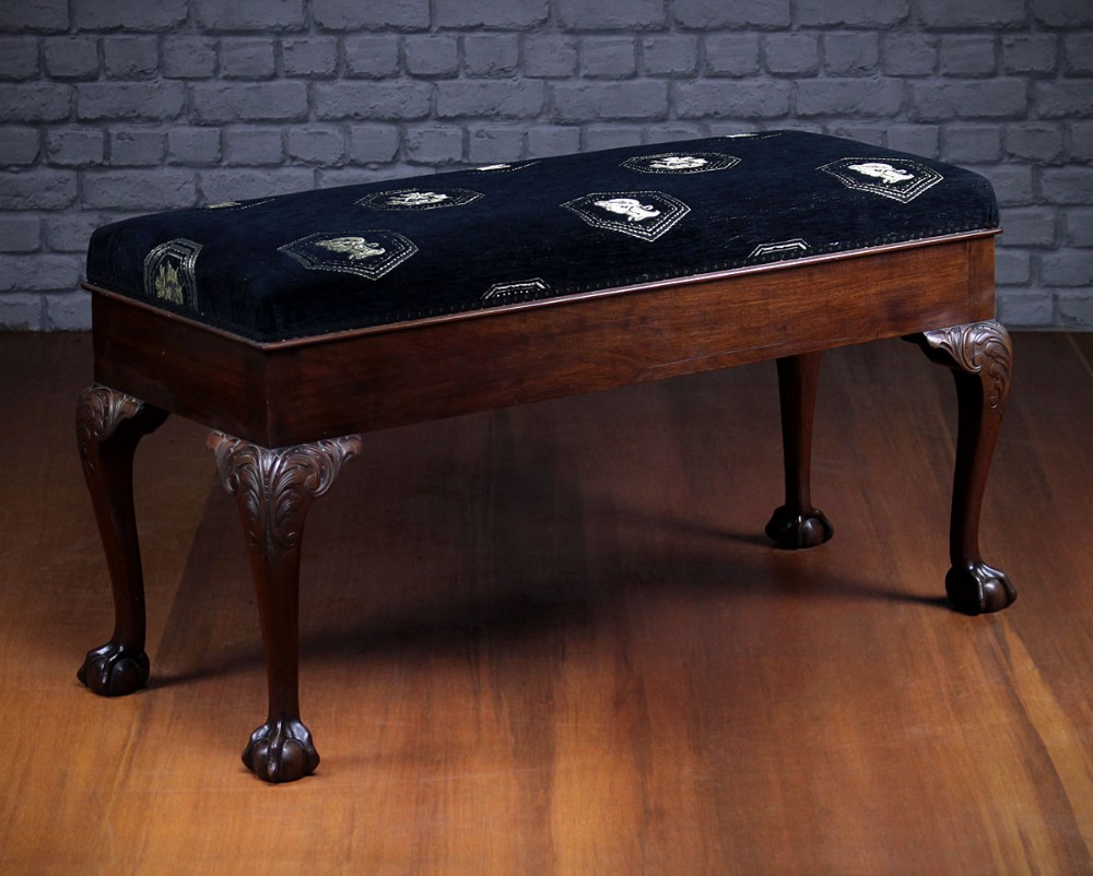Mahogany Duet Piano Stool c.1920.