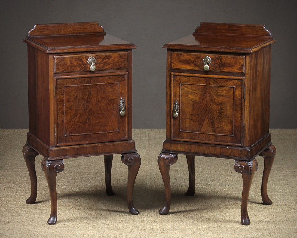 Pair of Walnut Bedside Cabinets by Waring & Gillow c.1920.