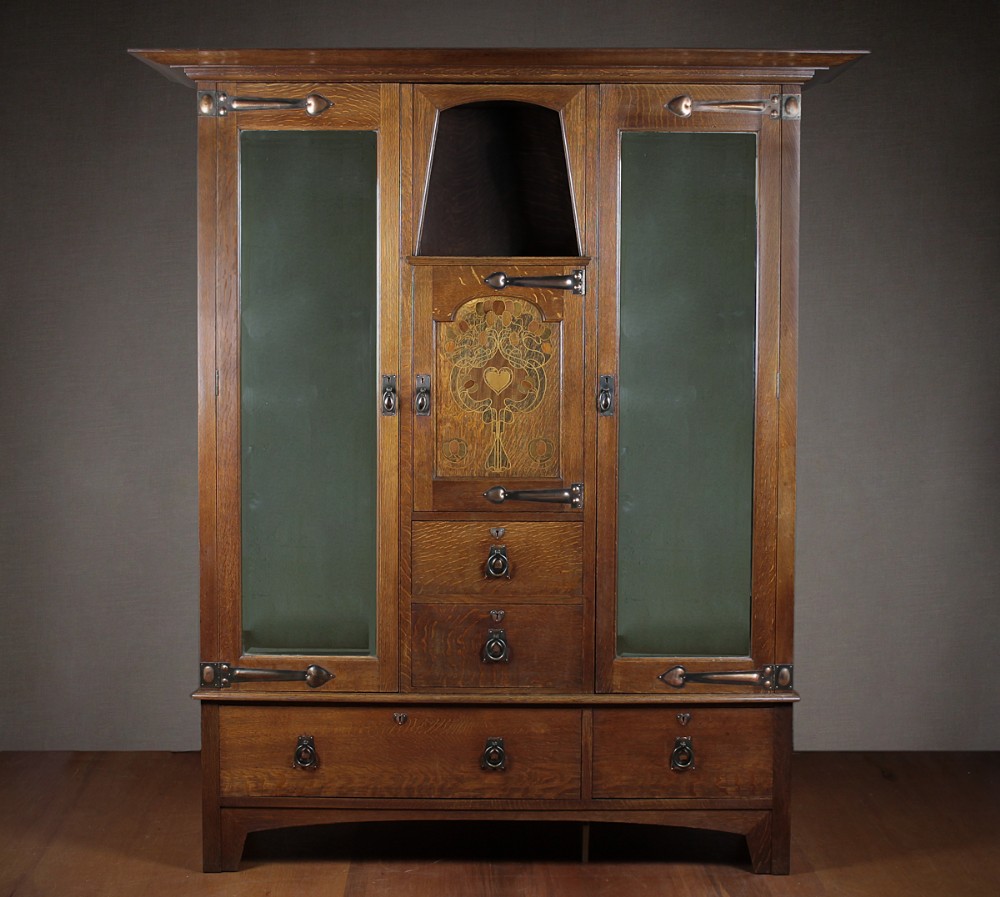 Arts & Crafts Wardrobe by Shapland & Petter c.1905.