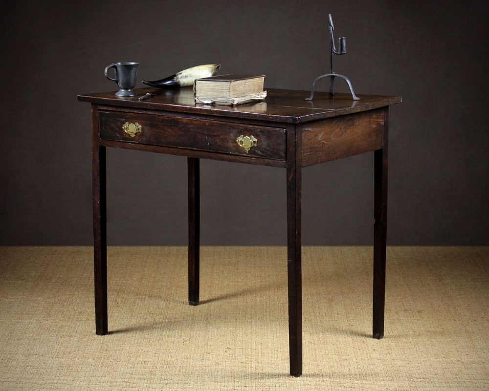 18th.c. Oak Lowboy Or Single Drawer Side Table c.1790