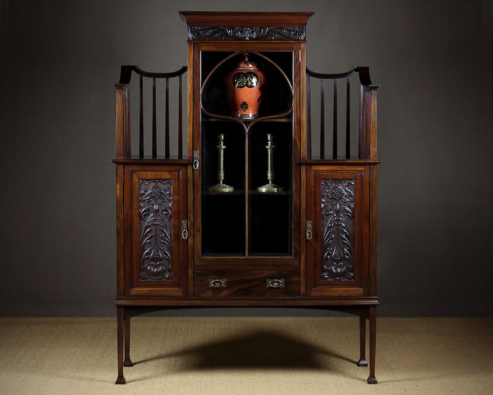 English Art Nouveau Side Cabinet by J.M Greenhalge & Co. c.1905.