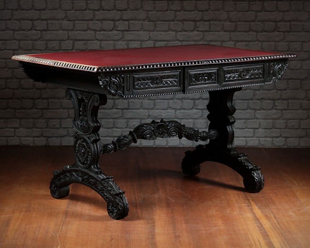 19th.c. Anglo-Indian Carved Writing Table c.1860. 