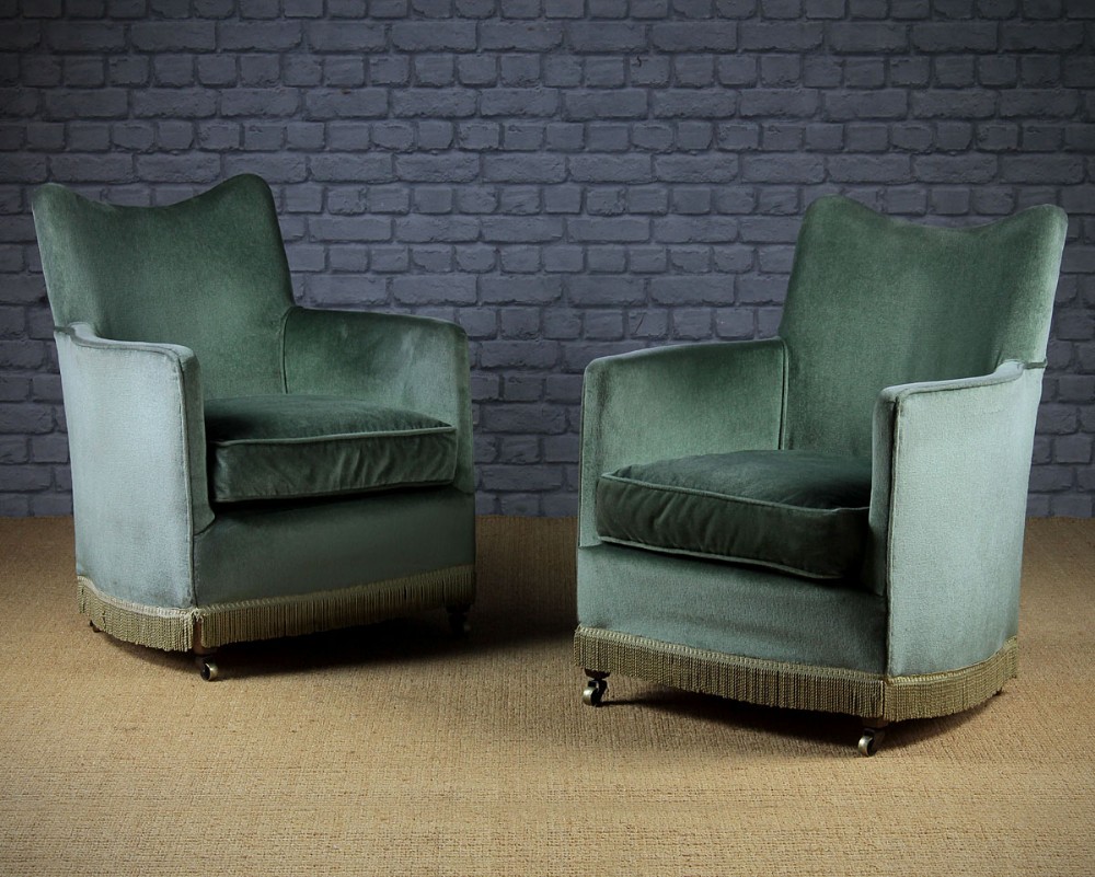 Pair Of Edwardian Tub Armchairs c.1910.