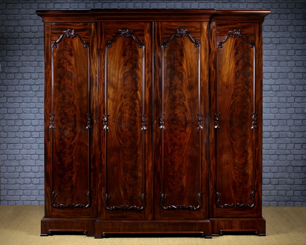 Large Mahogany Combination Wardrobe & Press c.1860.