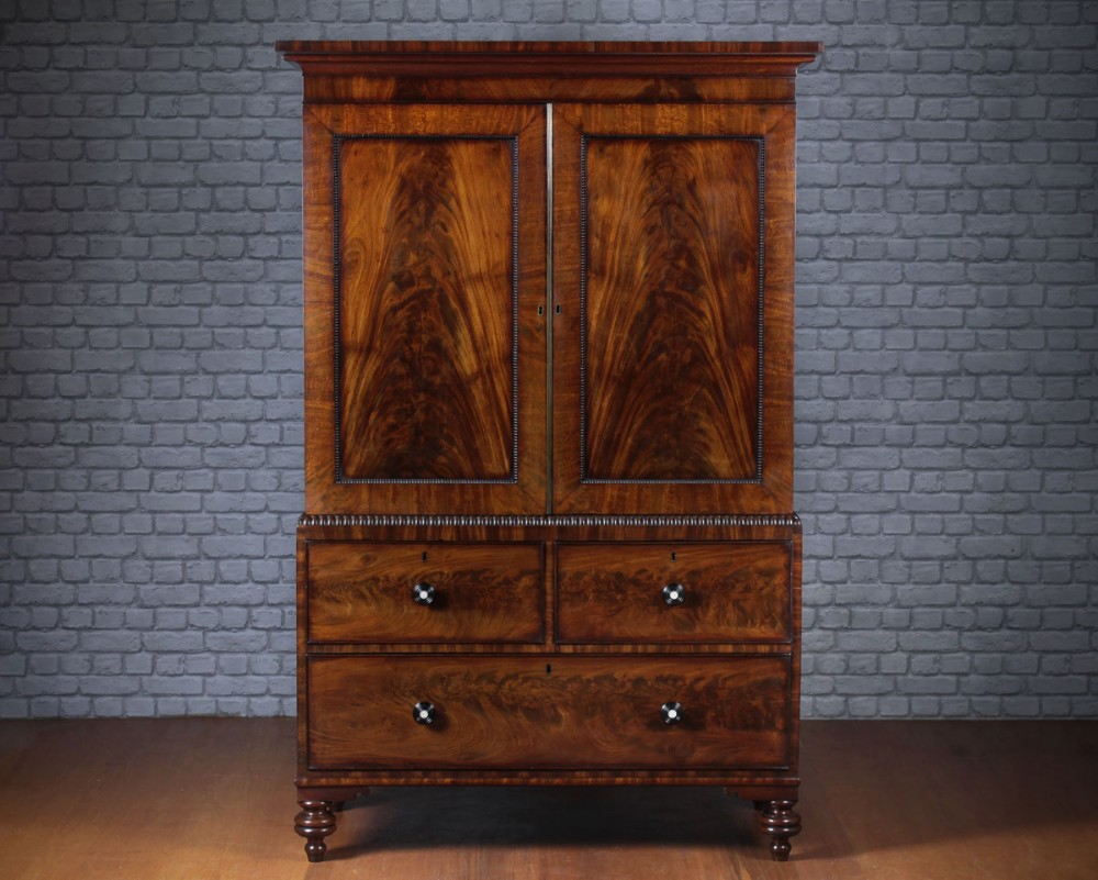 Very Small William IV Mahogany Press Cupboard c.1830.
