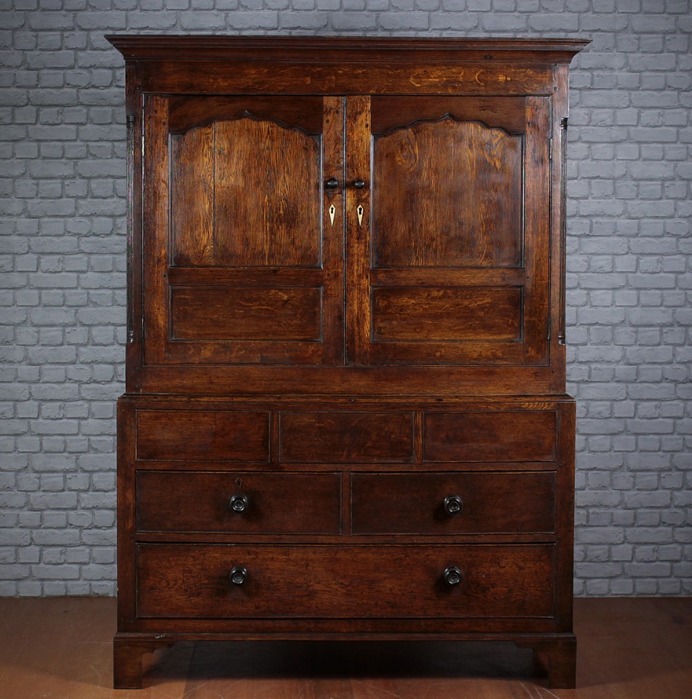 George III Oak Press Cupboard c.1810.