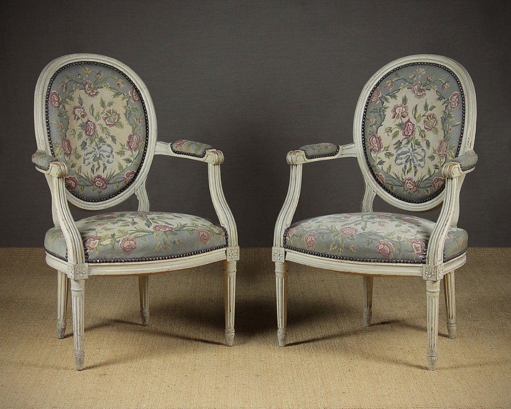 Pair of French Painted Armchairs c.1910.