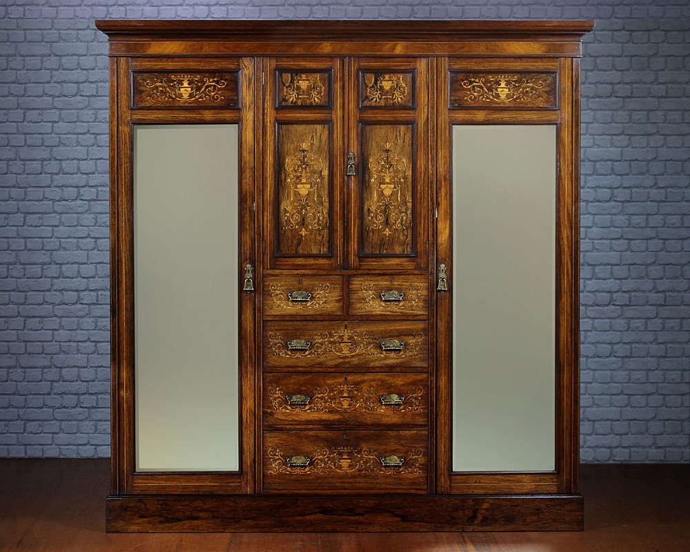 Late 19th.c. Rosewood Combination Wardrobe c.1890.