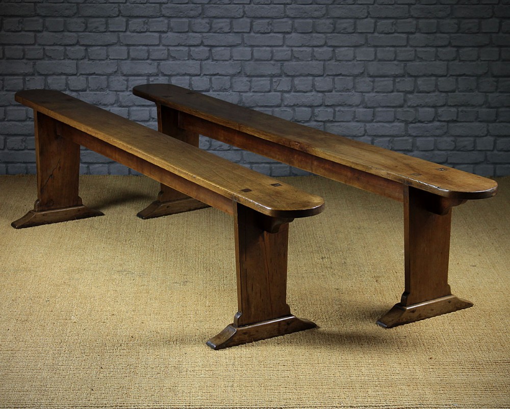 Pair Mid 19th.c. French Cherrywood Benches c.1850.