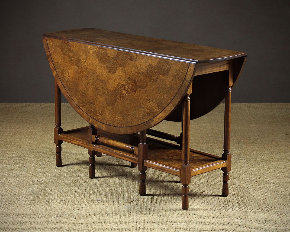 Burr Walnut Parquetry Top Sutherland Table c.1930.