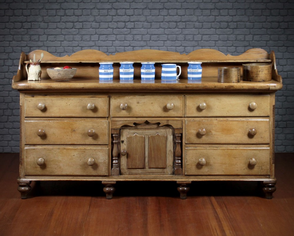 Large Mid 19th.c Pine Kitchen Dresser c.1850.