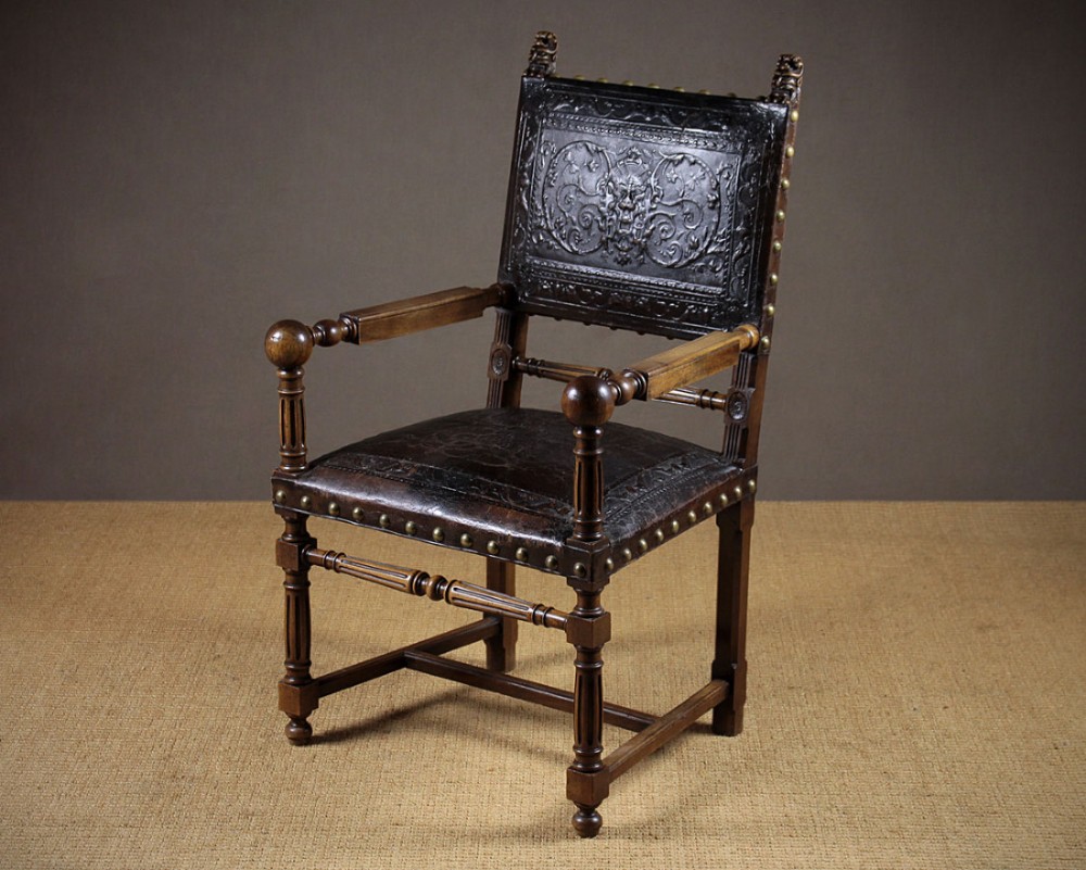 Exceptional Leather Armchair c.1890.