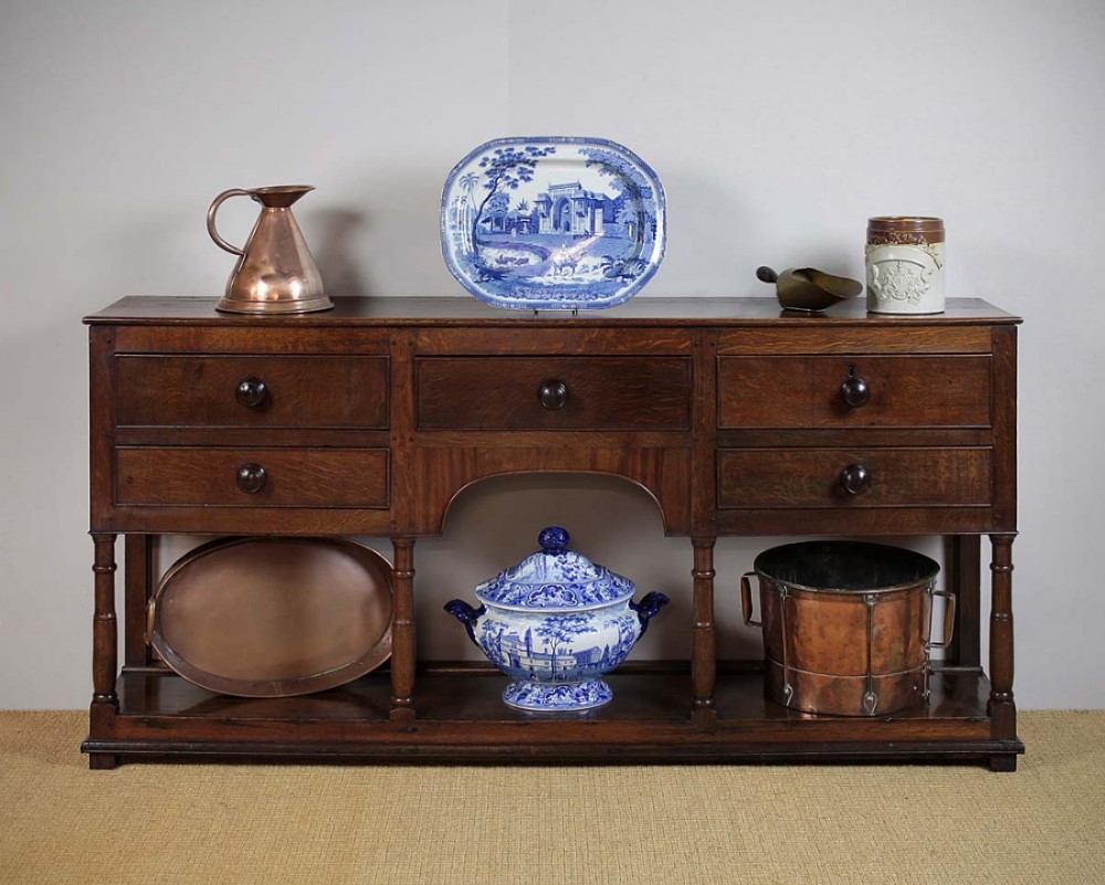 Late Georgian Oak South Wales Dresser Base c.1810.
