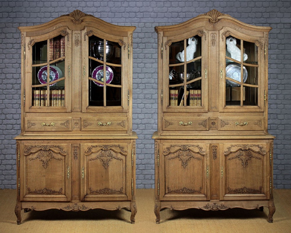 Pair of French Oak Bookcase Cabinets c.1910.