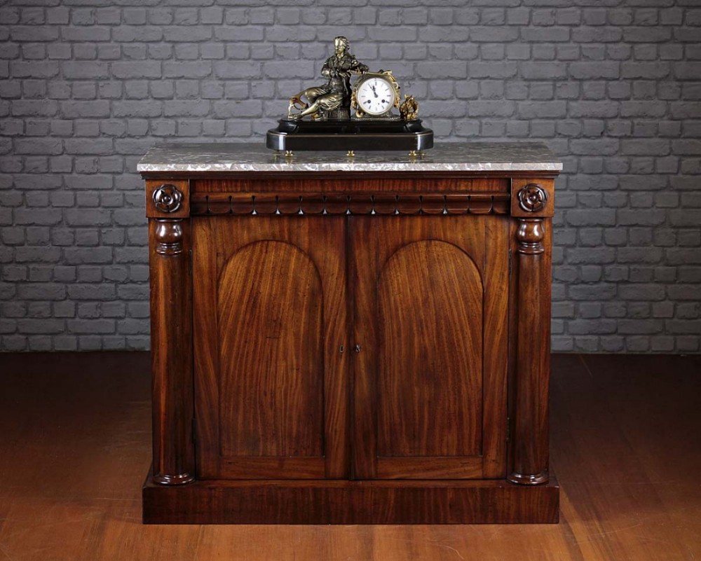 19th.c. Marble Top Mahogany Chiffonier Side Cabinet c.1860.
