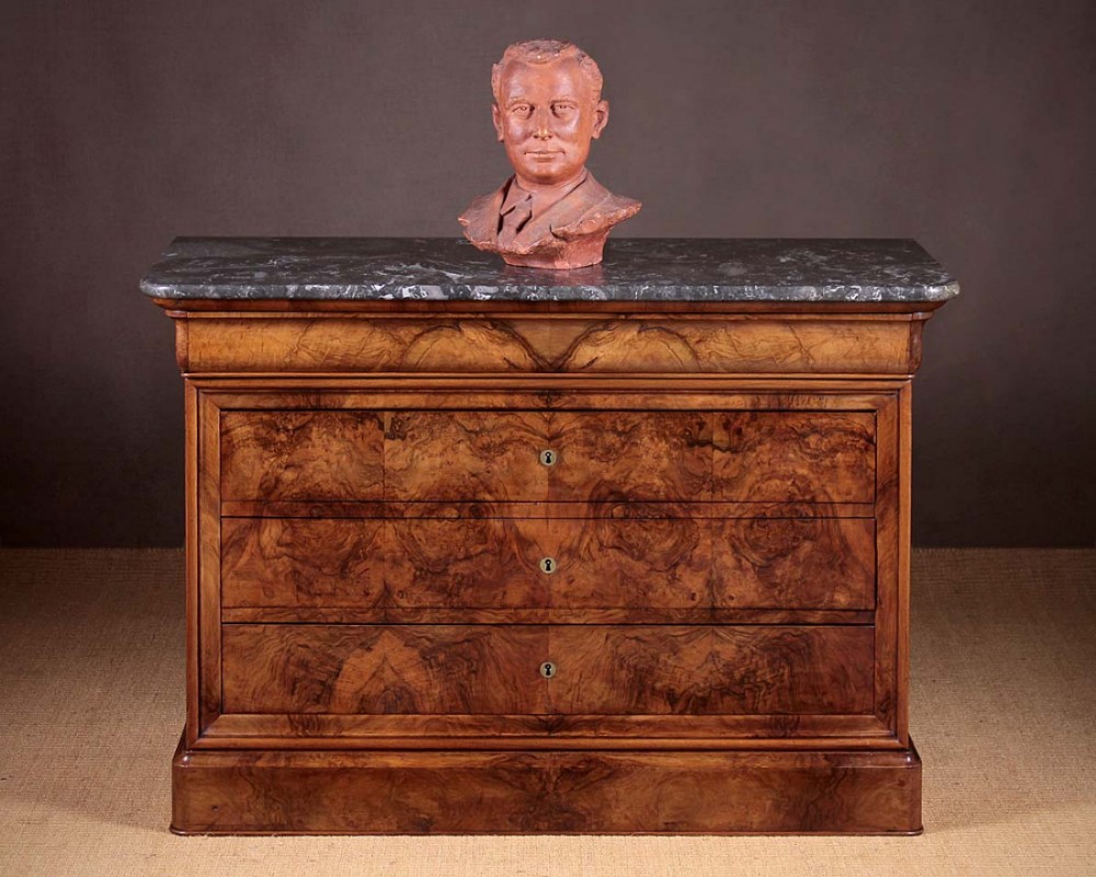 19th.c. French Louis Philippe Marble Top Chest Of Drawers c.1830