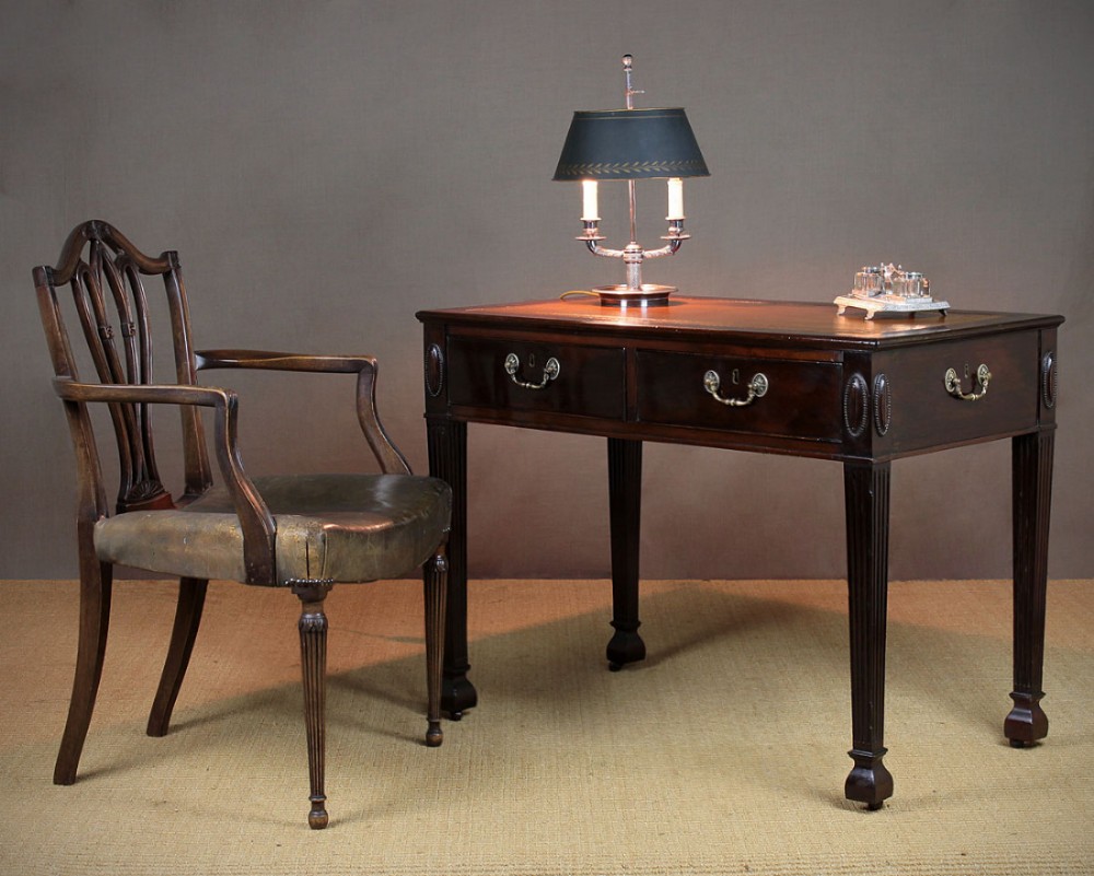 Adams Style Mahogany Writing Table by S&H Jewell c.1900.