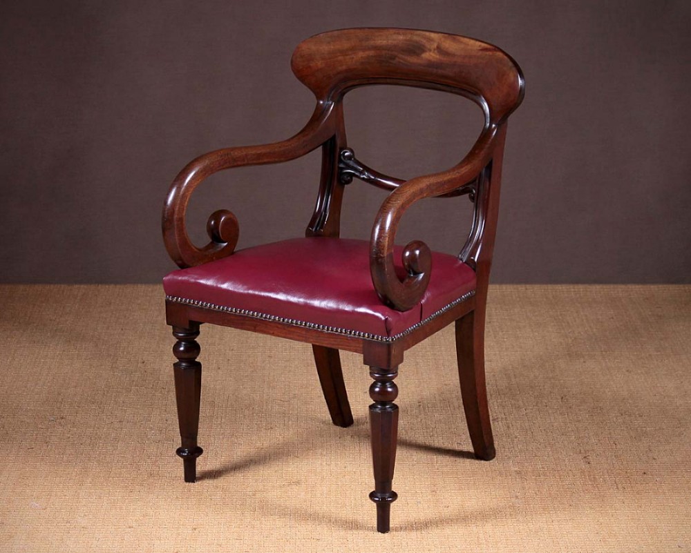 Early 19th.c. Scroll Arm Desk Chair c.1830.