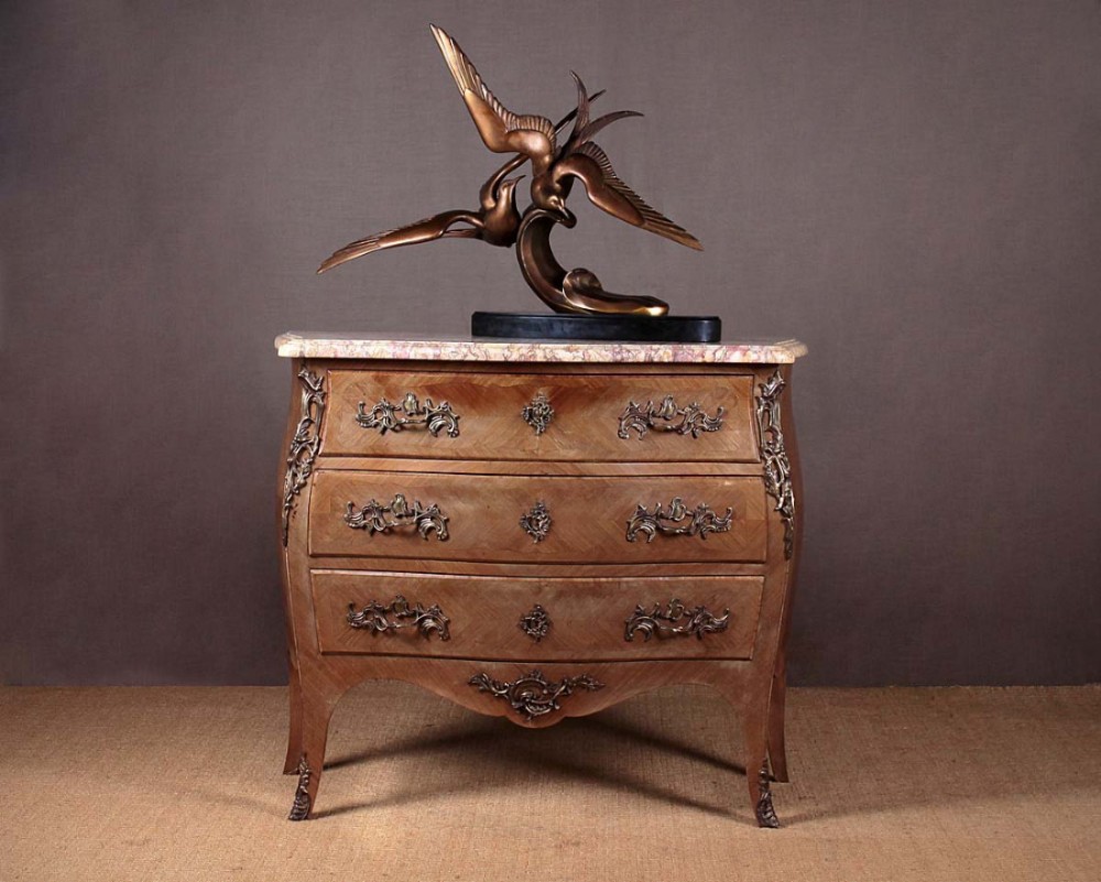Small French Marble Top Chest of Drawers c.1930.