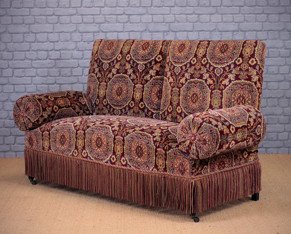 Small Sofa with Original Carpet Upholstery c.1890.
