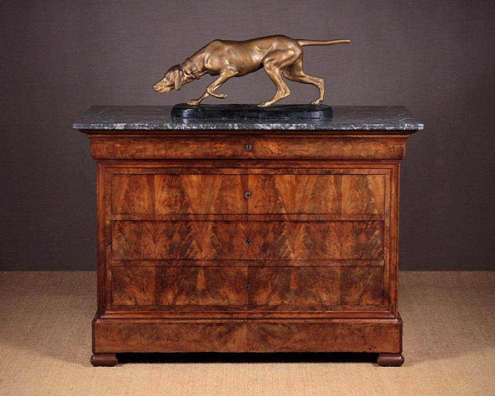 19th.c. French Louis Philippe marble top chest of drawers c.1830.