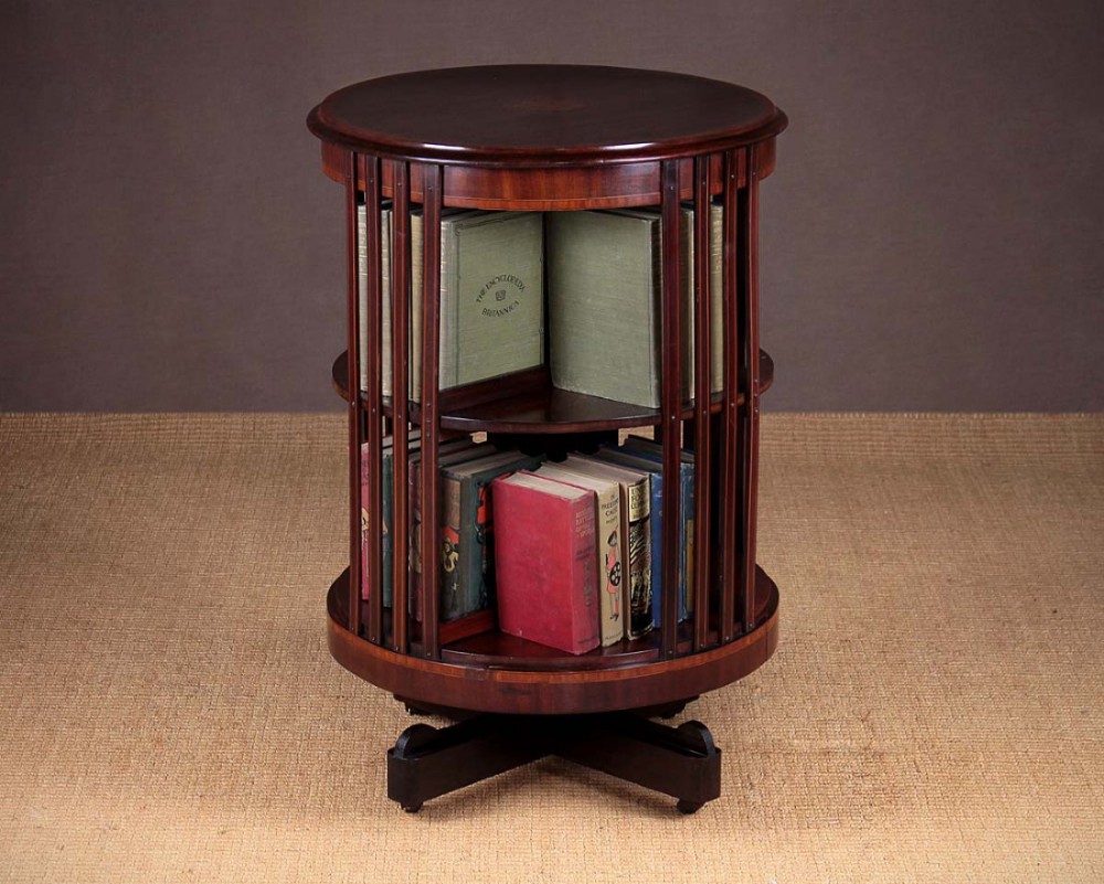 Edwardian Circular Revolving Bookcase C 1910 433741