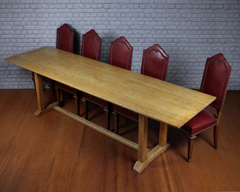 10 Seater Oak Refectory Dining Table c.1910.