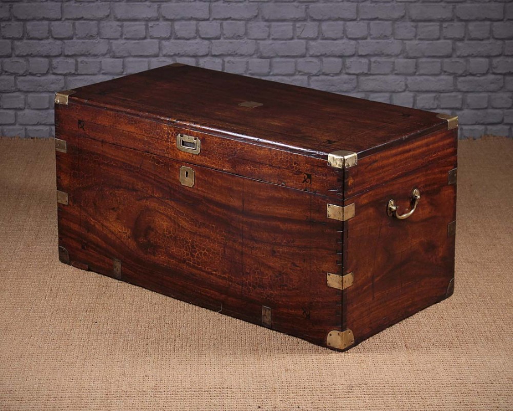 Brass Bound Camphorwood Campaign Chest c.1880.