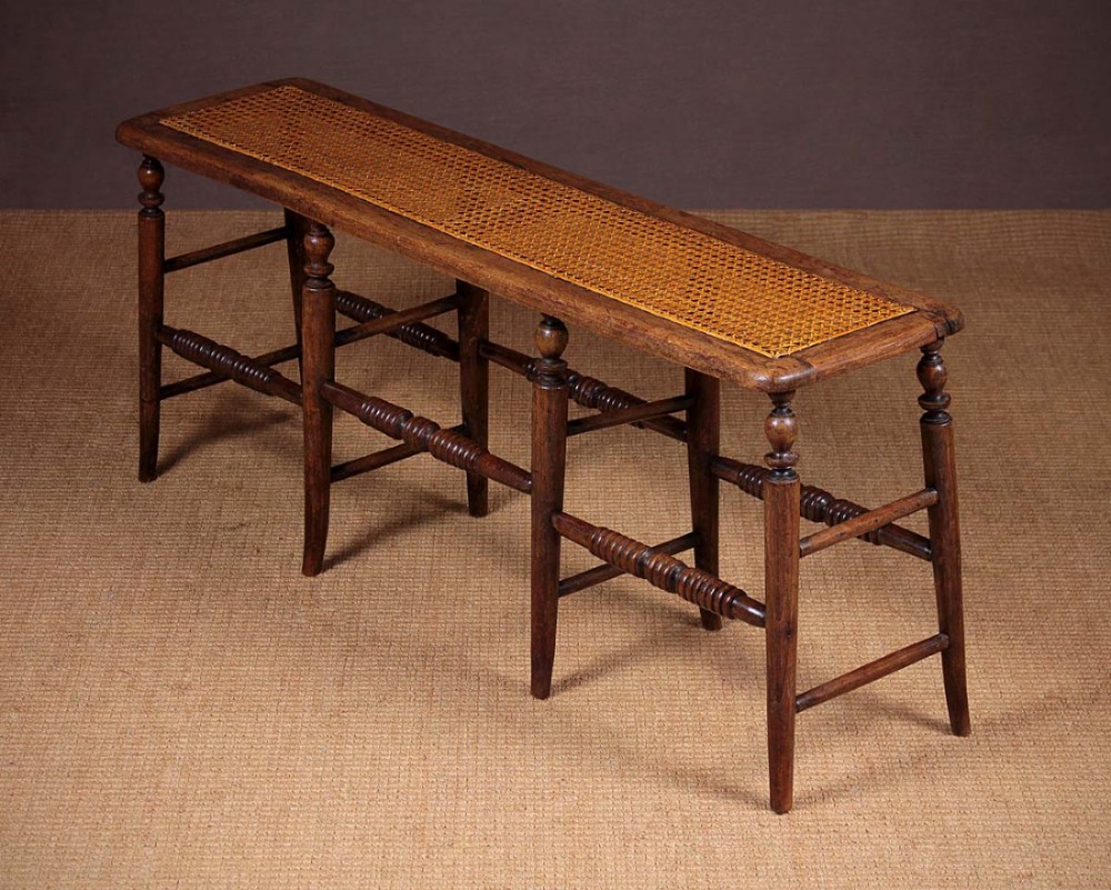 19th.c. Bergere Or Canework Top Stool c.1890