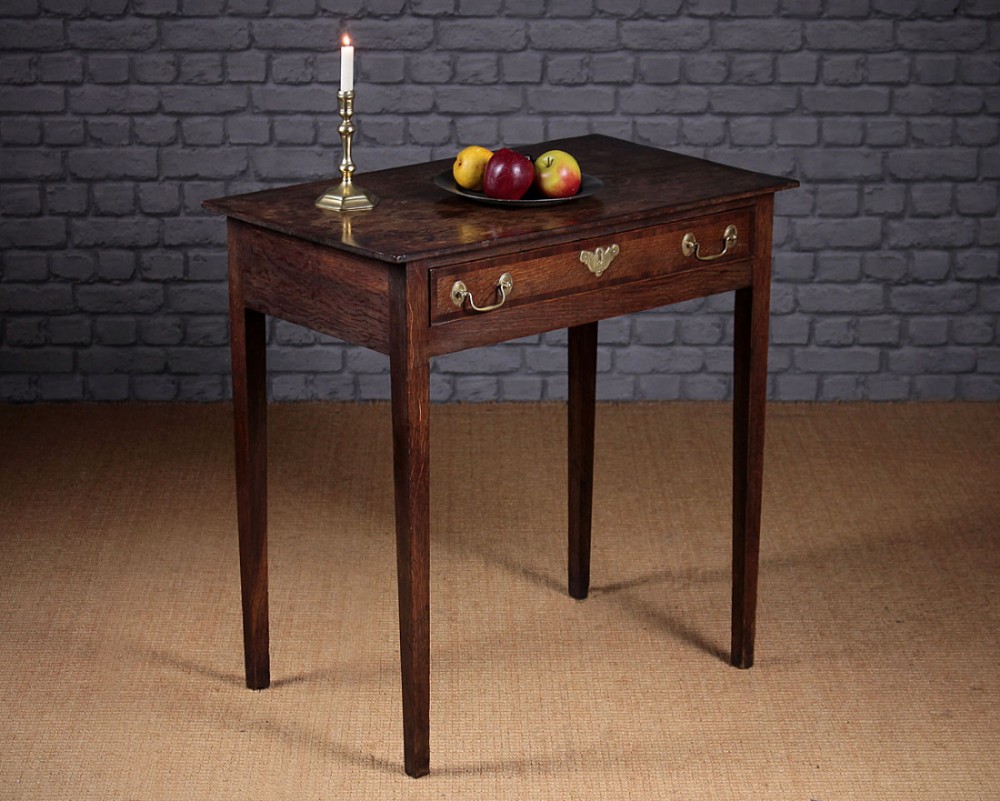 Georgian Oak Lowboy Or Single Drawer Side Table c.1800