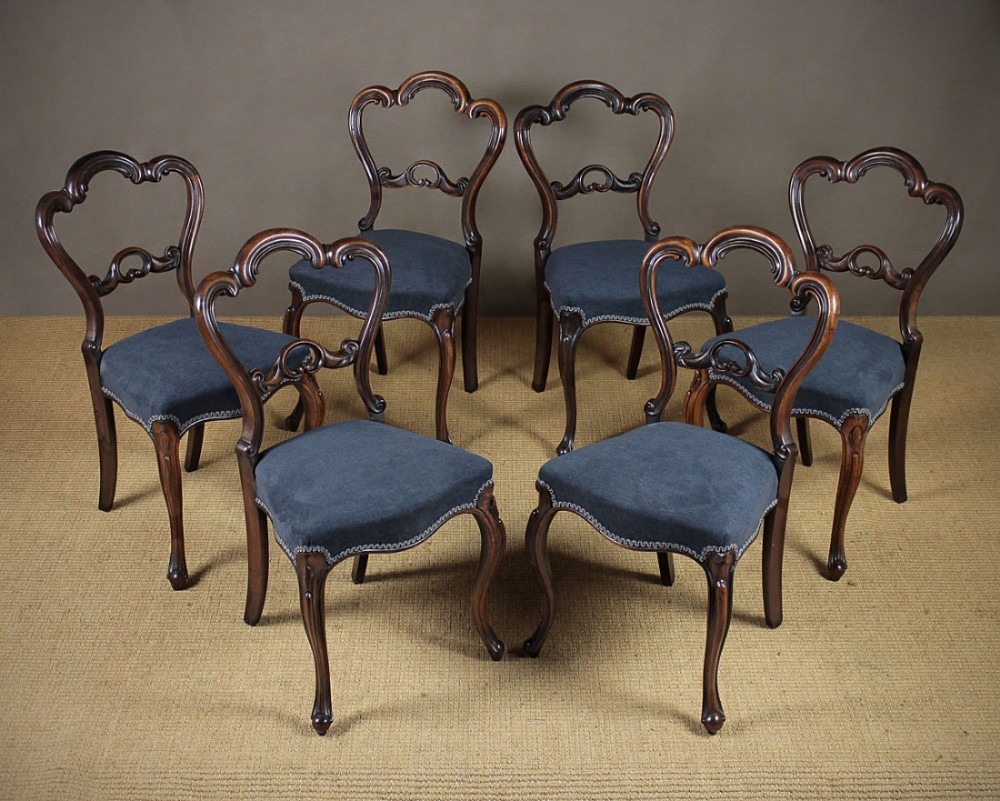 Set of Six Rosewood Dining Chairs c.1870.